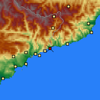 Nearby Forecast Locations - Mentone - Carta